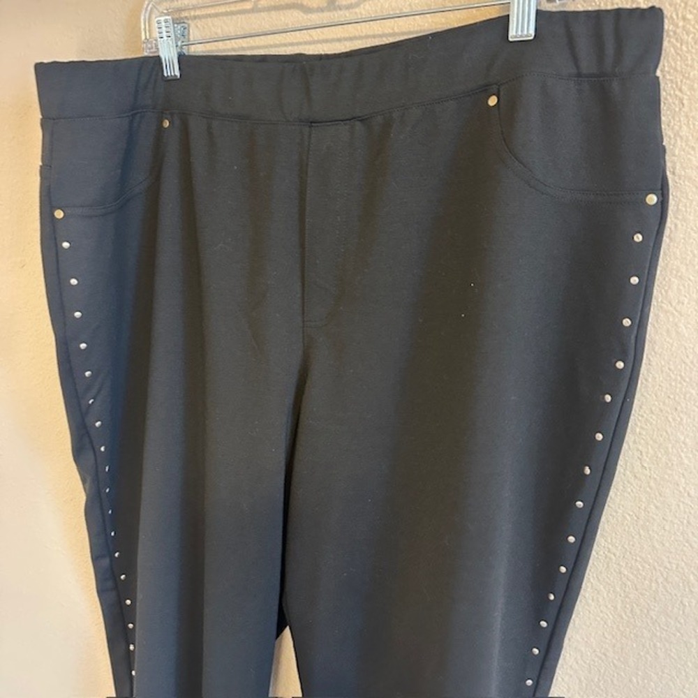 Ruby Rd Women's‎ Black Pull On Embellished Legging Ankle Pants 2X - Picture 5 of 9